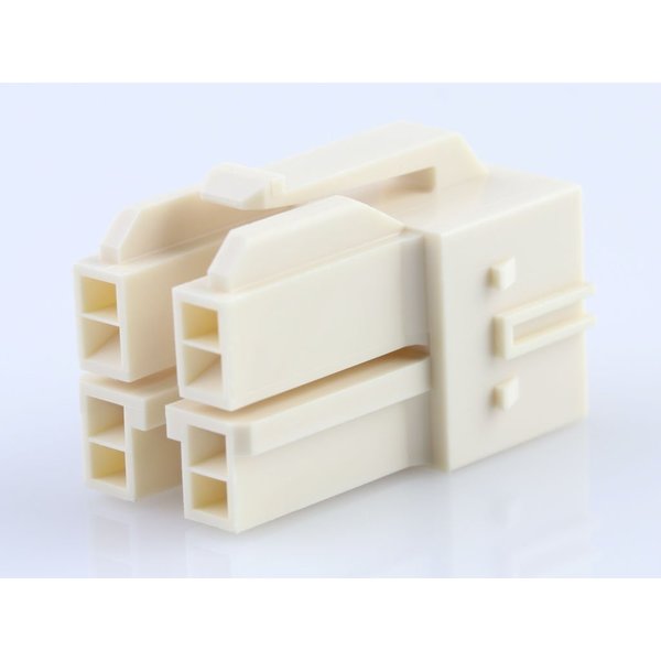 Molex Cp-6.5 Receptacle Housing, Glow-Wire Capable, 6.50Mm Pitch, Dual Row, 4 Circuits, Natural 1512072411